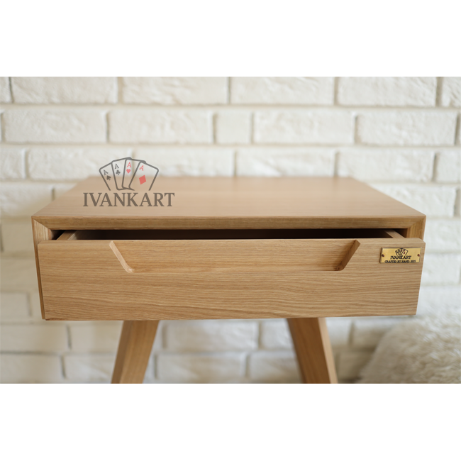 Oak Handcrafted Small Bedside Table