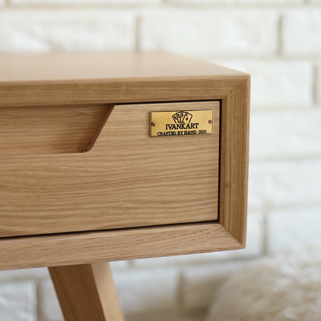 Oak Handcrafted Small Bedside Table