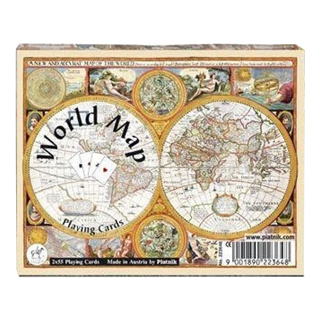 Piatnik World Map Playing Cards 2 Deck Set