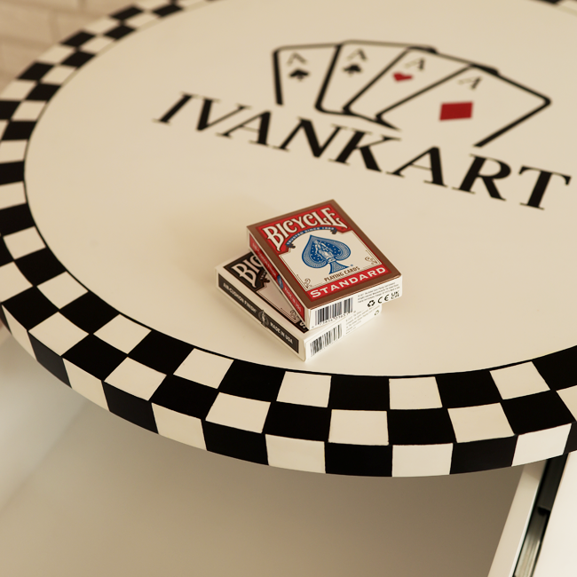 Round Hand-Painted Card Table