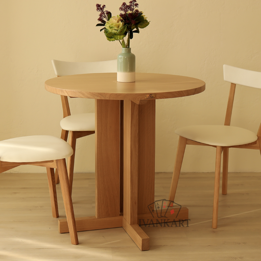 Oak Round Pedestal Dining Table