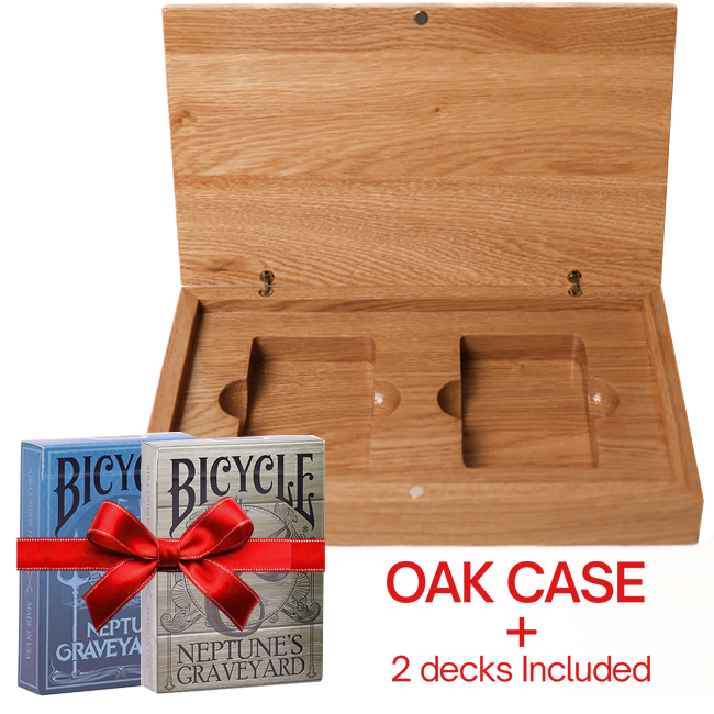 Set Oak Duo Book-Style Case + 2 Decks Bicycle Neptune's Graveyard
