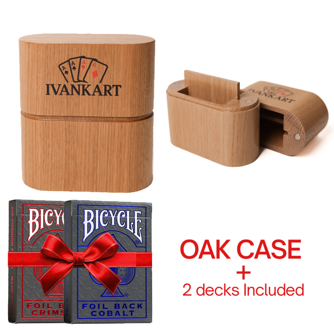 Set Oak Duo Case + 2 Decks Bicycle Metalluxe Foil Back