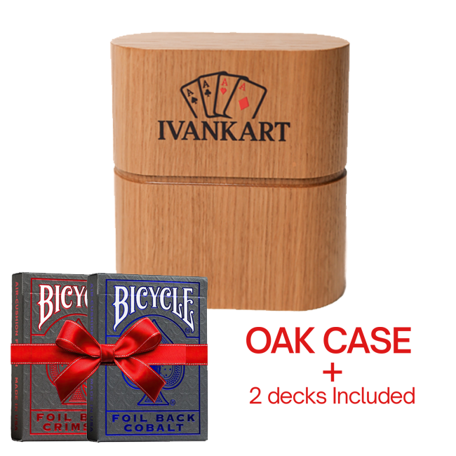 Set Oak Duo Case + 2 Decks Bicycle Metalluxe Foil Back