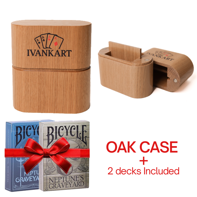 Set Oak Duo Case + 2 Decks Bicycle Neptune's Graveyard