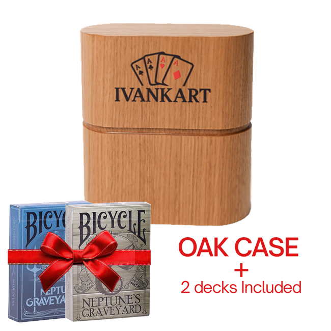 Set Oak Duo Case + 2 Decks Bicycle Neptune's Graveyard