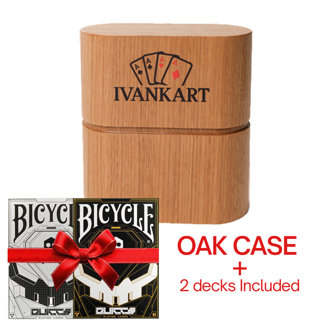 Set Oak Duo Case + 2 Decks Bicycle Quiccs OG Black & Ghost White