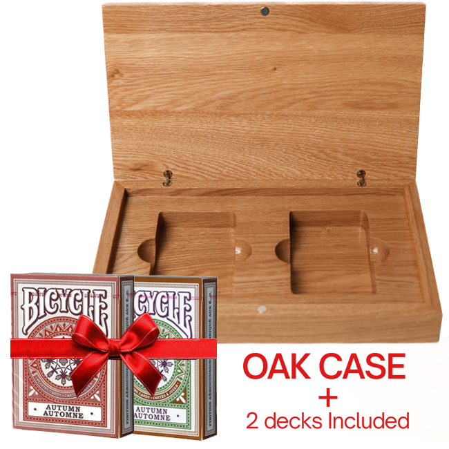 Set Oak Duo Book-Style Case + 2 Decks Bicycle Autumn Automne Red and Green