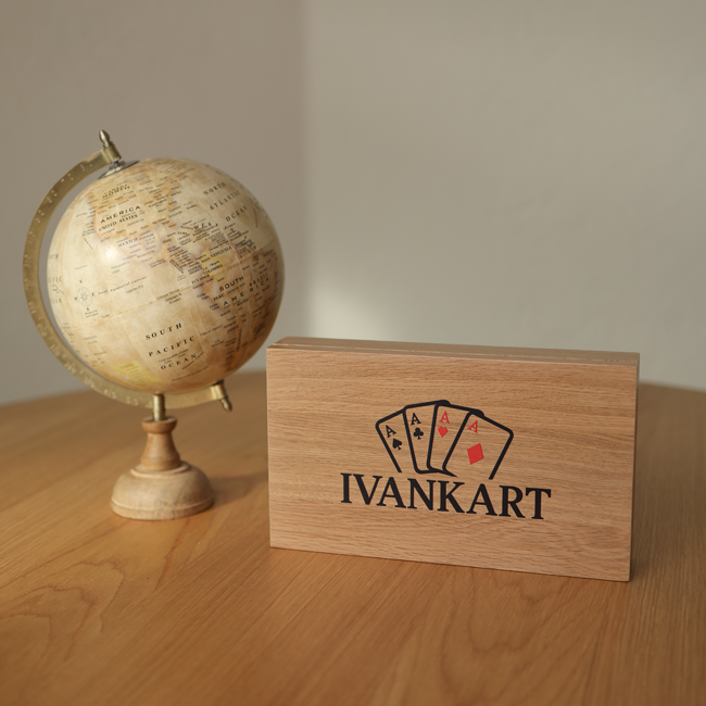 Oak Duo Book-Style Case for Playing Cards