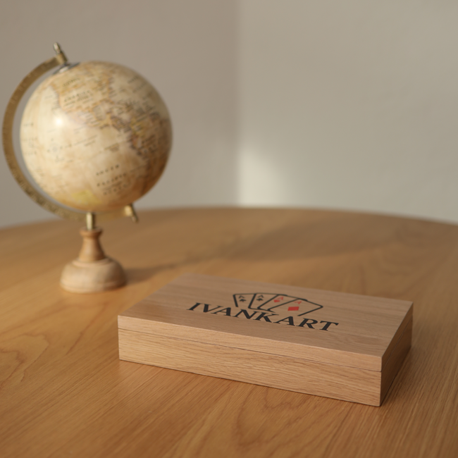 Oak Duo Book-Style Case for Playing Cards