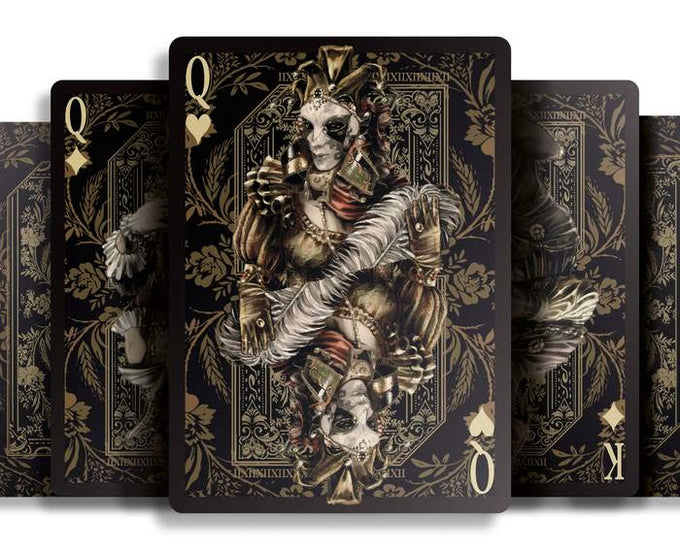 Set Oak Duo Slide Case + 2 Decks Vittoria Di Viritas Playing Cards