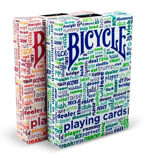 Set Oak Duo Book-Style Case + 2 Decks Bicycle Table Talk