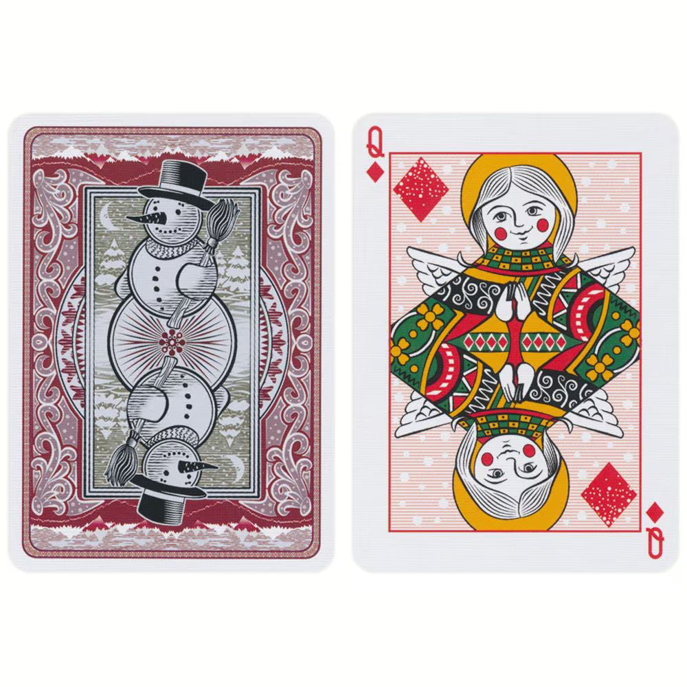 Bicycle Snowman Back Red Playing Cards