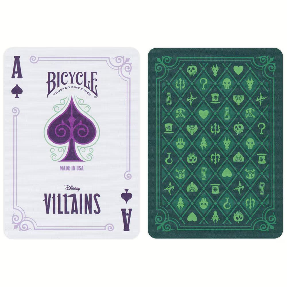 Bicycle Disney Villains Green Playing Cards