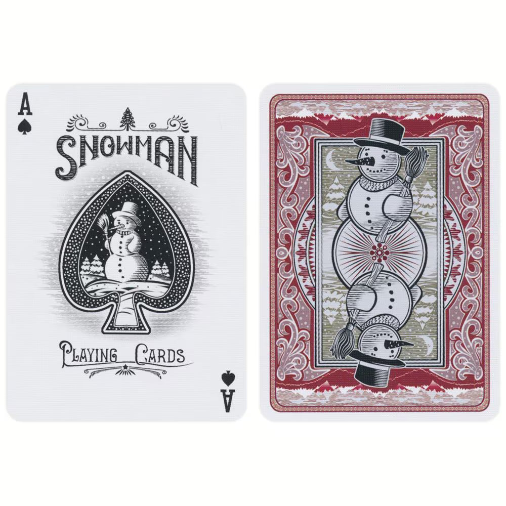 Bicycle Snowman Back Red Playing Cards