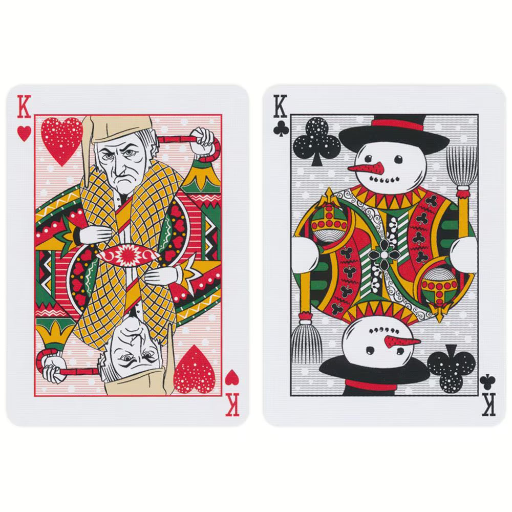 Bicycle Snowman Back Green Playing Cards