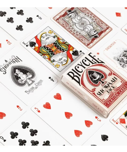 Bicycle Snowman Back Red Playing Cards