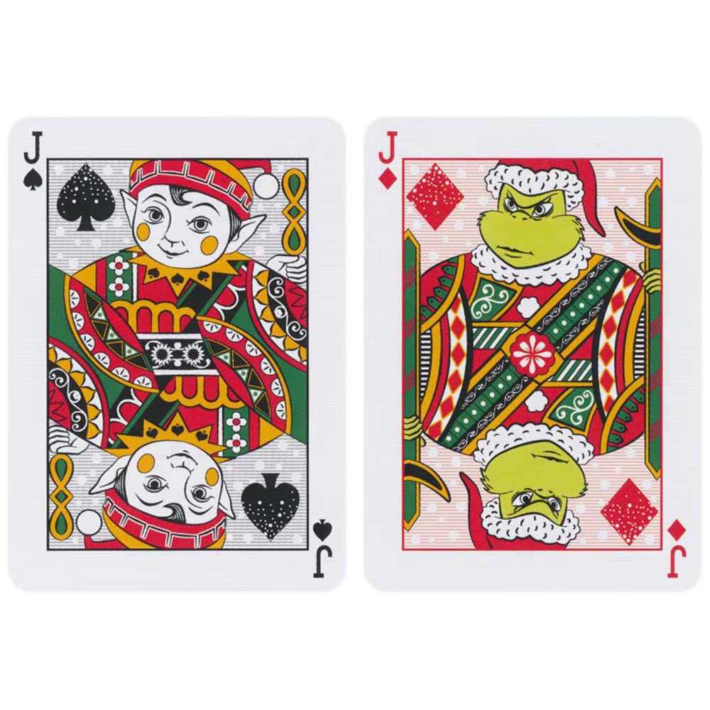 Bicycle Snowman Back Green Playing Cards