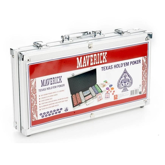 Poker Set 300 Chips In Aluminum Suitcase Maverick Cartamundi