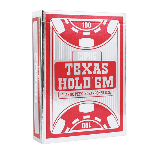 Copag Texas Hold'em Red Silver PEEK Index Plastic Playing Cards