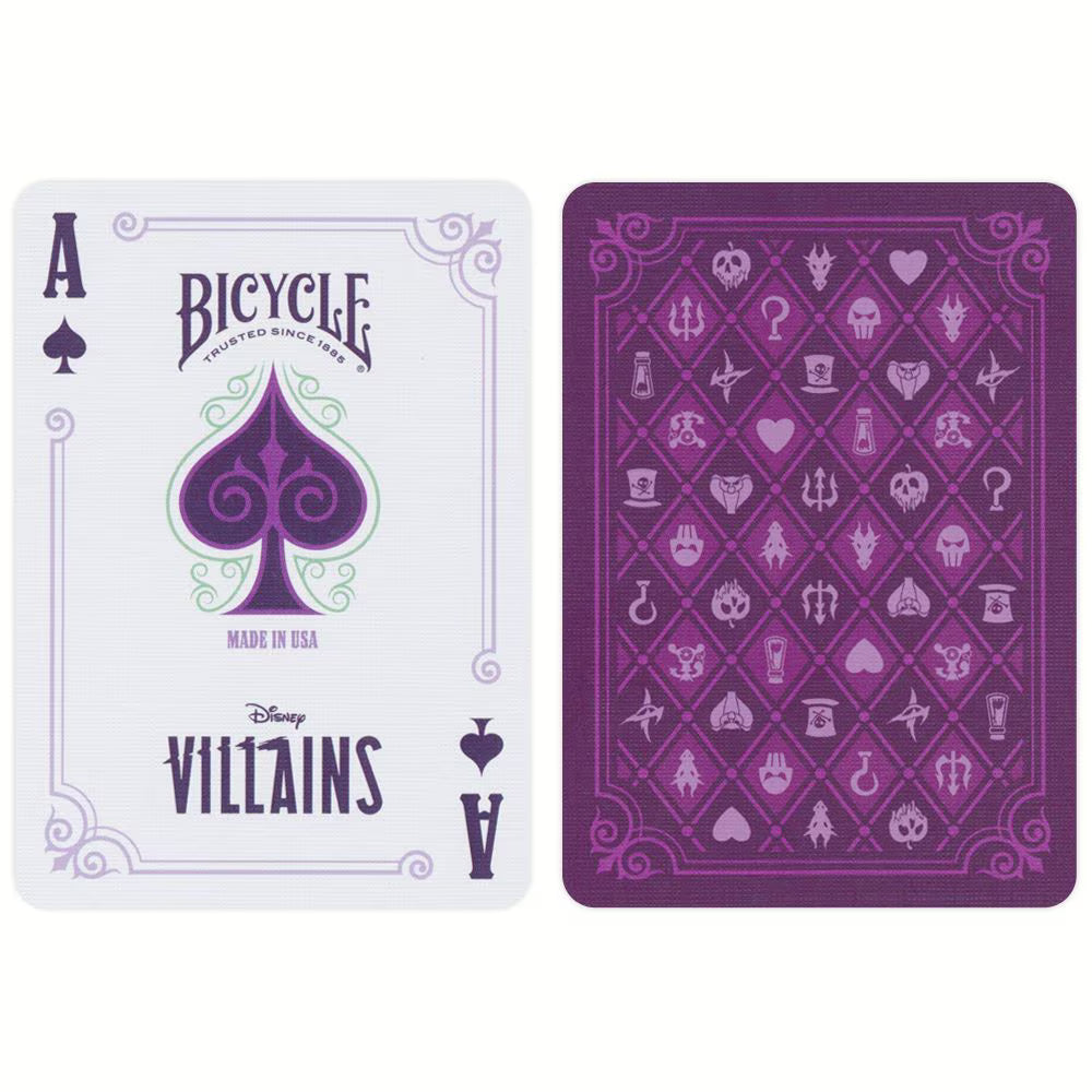 Bicycle Disney Villains Purple Playing Cards