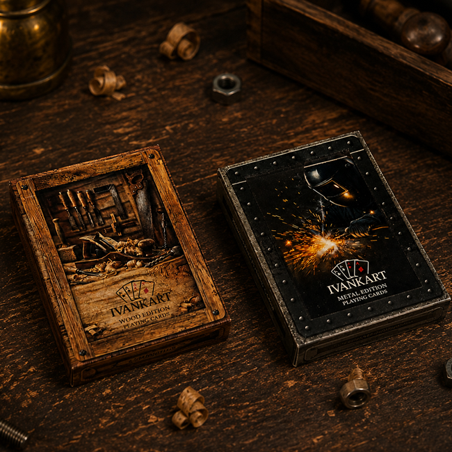 Ivankart Wood & Metal Set of Playing Cards