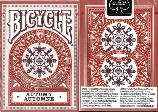 Bicycle Autumn Automne Red Playing Cards