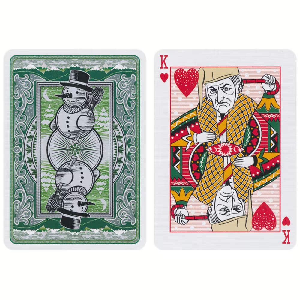 Bicycle Snowman Back Green Playing Cards